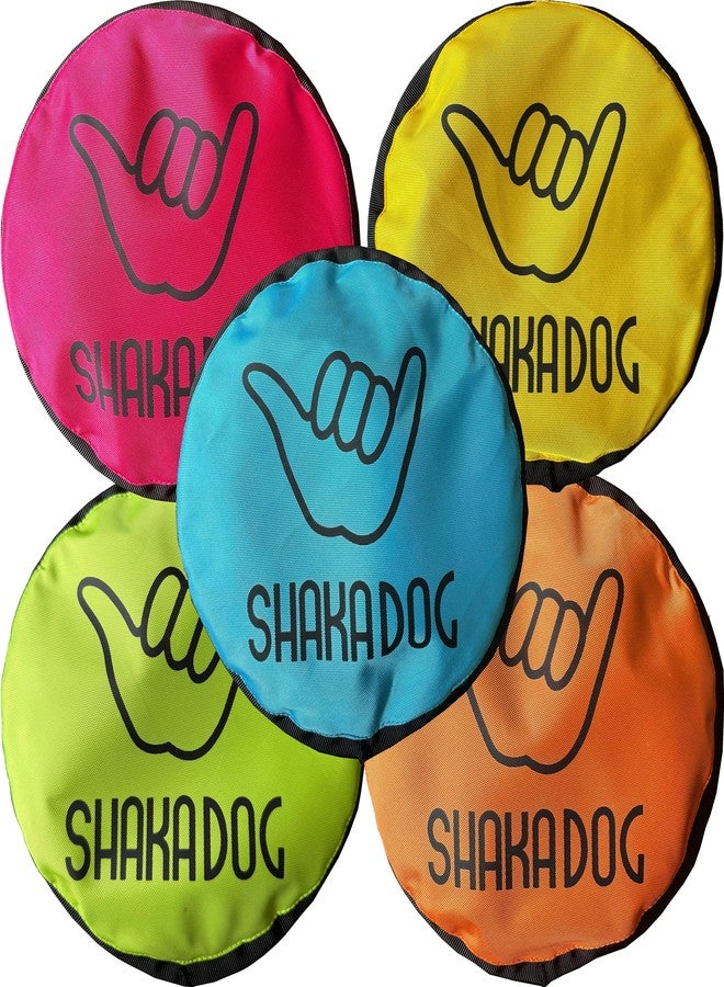 Shaka ZippyToss Flying Dog Disc Interative Fetch Toy 9" (Multi-Color, Pack of 5) - Image 1